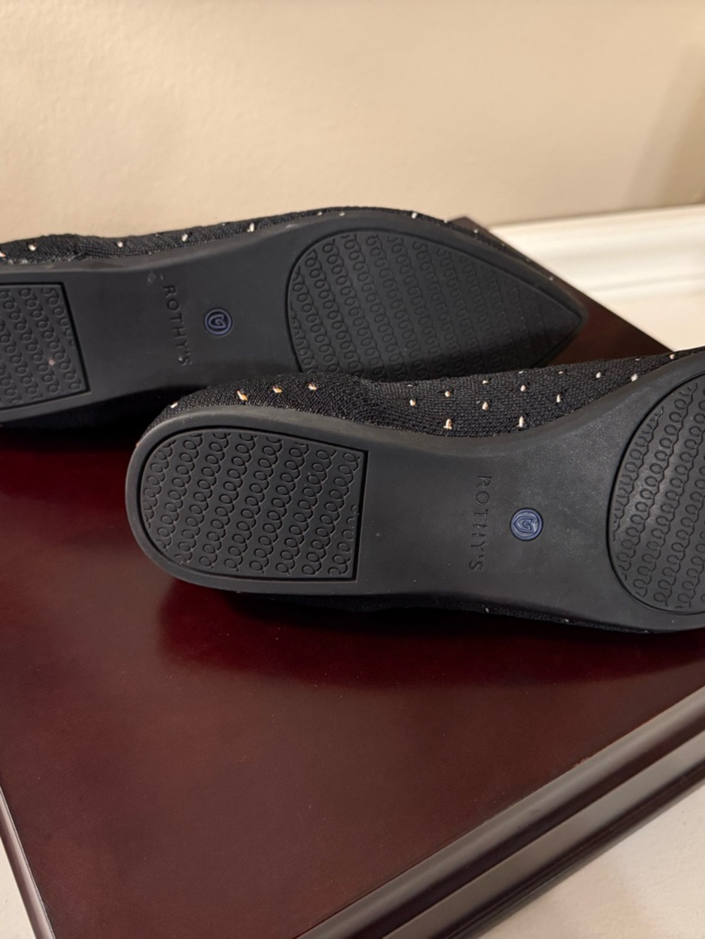 Rothy’s The Point Flats Black Pattern Knit Women’s Size 9 - Picture 6 of 6